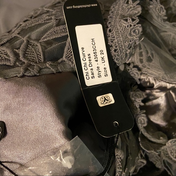 Chi Chi London Plus lace midi dress in charcoal gray from ASOS - Picture 8 of 10